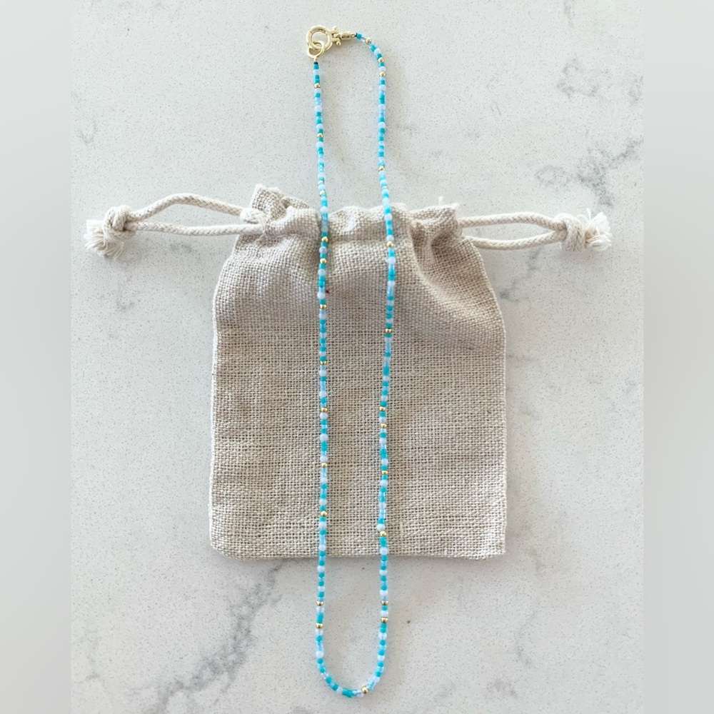 Gorjana Poppy Gem Necklace Blue Lace Agate 60$